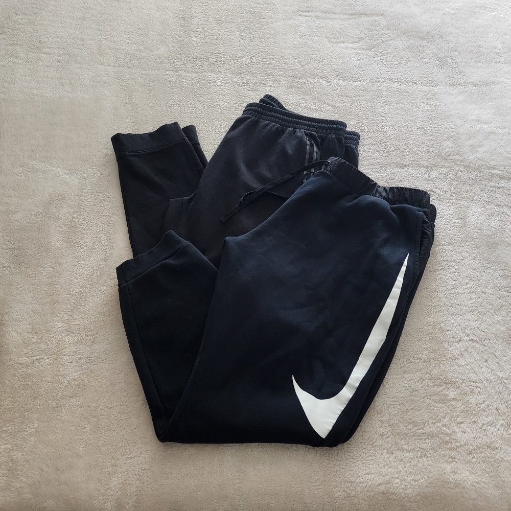 Nike Hybrid Swoosh & Old Navy Dynamic Fleece Joggers, Men’s Size XXL - Black